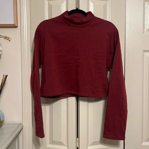 Crop Mock-neck Sweatshirt